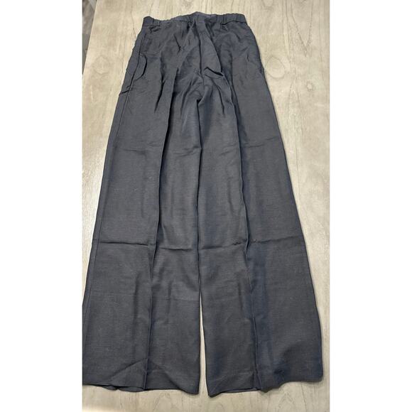 H&M Women's Size 4 Linen Blend Black Wide Leg Pants - Picture 2 of 7